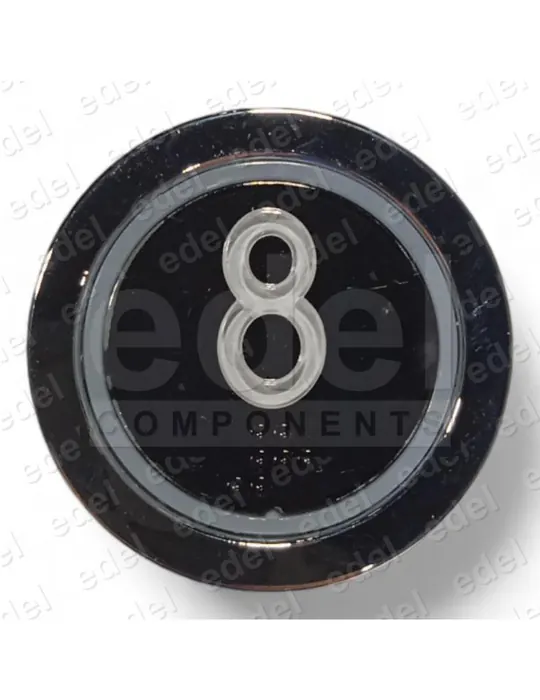 BOUTON EDEL BARRETTE CHROMÉE LUMINEUSE ROUGE 8