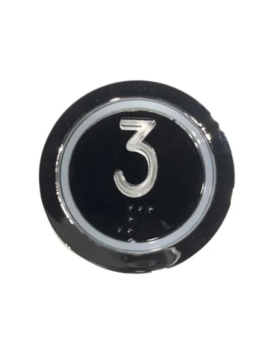 BOUTON EDEL BARRETTE CHROMÉE LUMINEUSE ROUGE 3