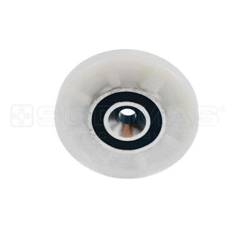 Galet de renvoi câblette Ø 64 mm pour porte palière et cabine 50/11