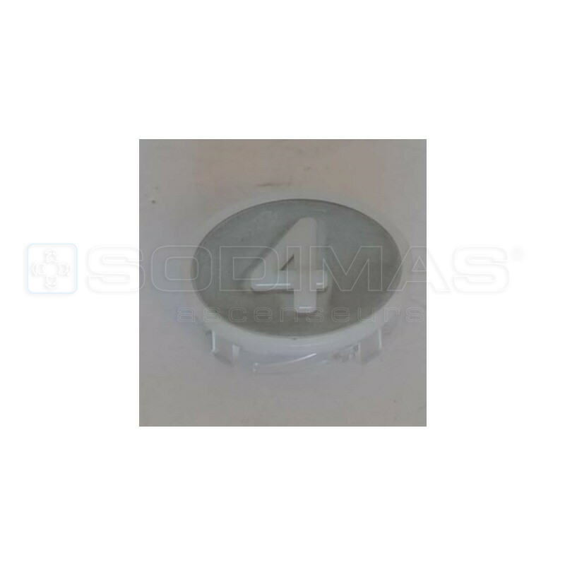 Pastille KSS gravé 4 en blanc sur fond gris - compatible