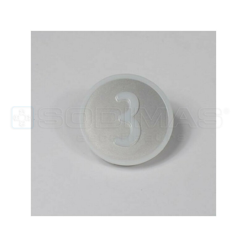 Pastille KSS gravé 3 en blanc sur fond gris - compatible