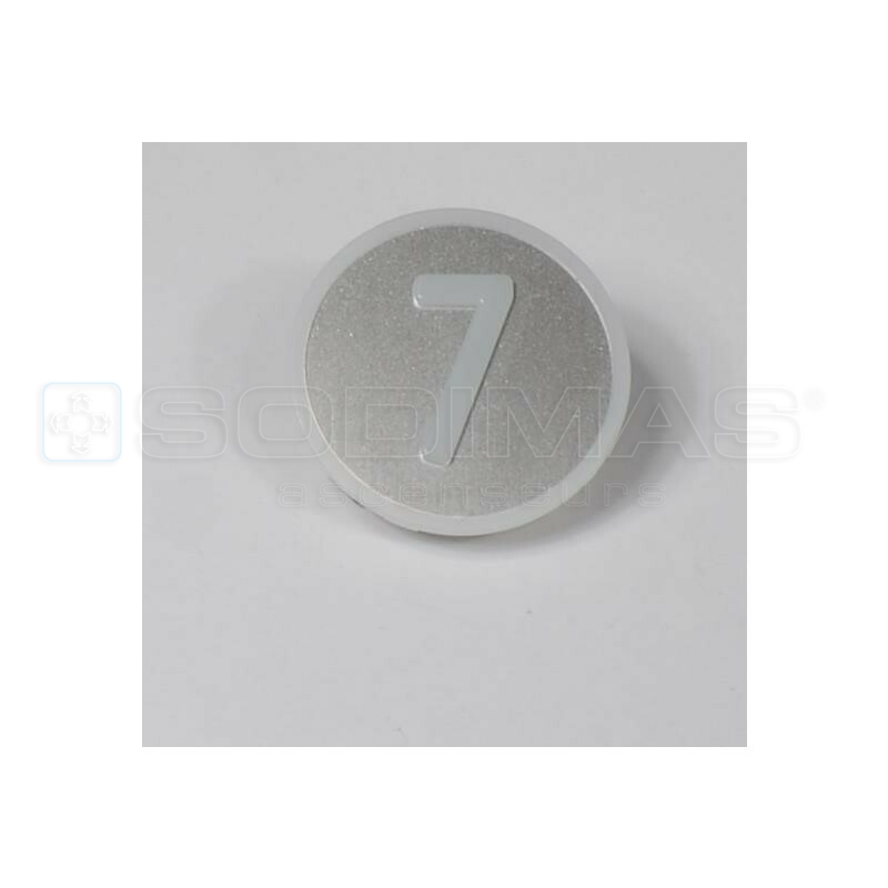 Pastille KSS gravé 7 en blanc sur fond gris - compatible