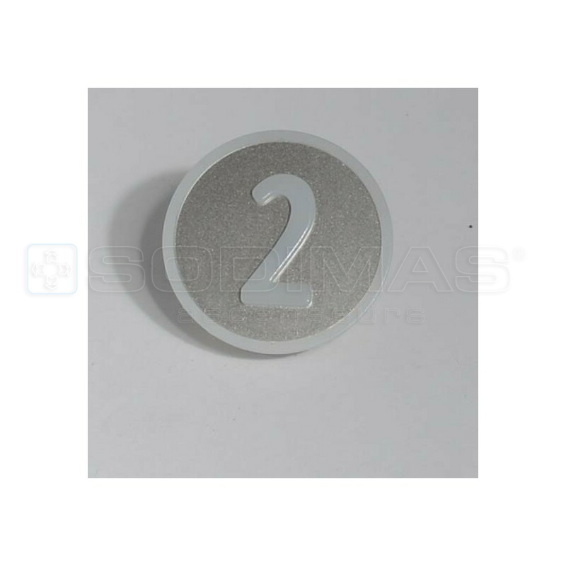 Pastille KSS gravé 2 en blanc sur fond gris - compatible