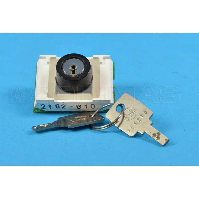 Bouton M 24 V + contact à clé Kaba EB5210 2 sorties