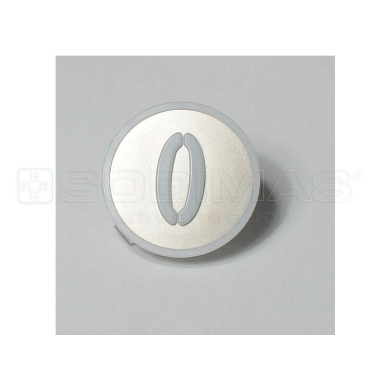 Pastille KSS gravé 0 en blanc sur fond gris - compatible