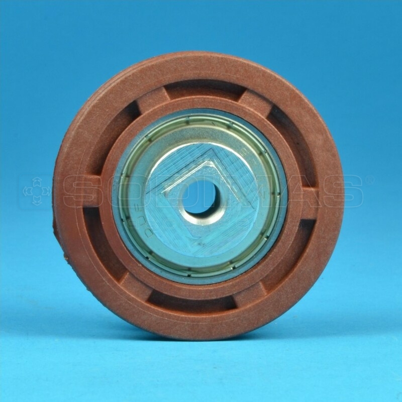 Galet -compatible porte ADV / AMDL Ø 50 / 43 - Ep 14- Axe fileté M8
