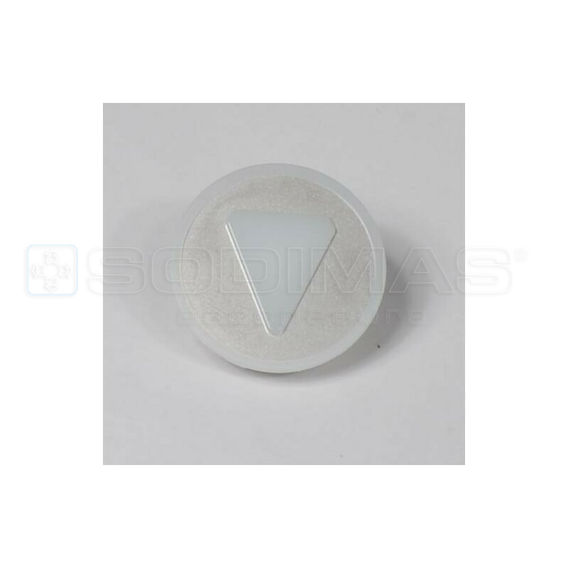 Pastille KSS flèche descente blanche sur fond gris - compatible