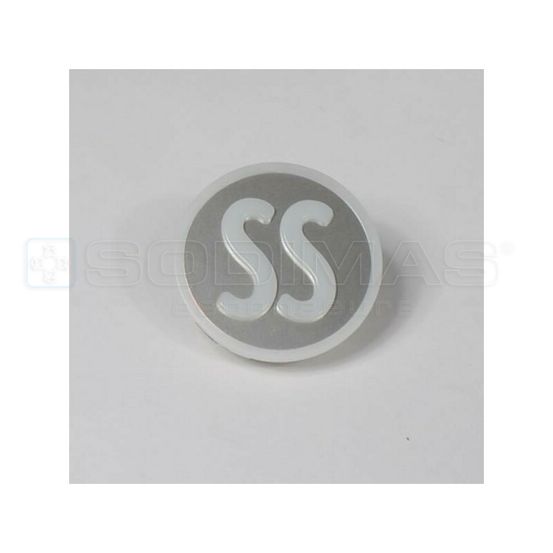 Pastille KSS gravé SS en blanc sur fond gris - compatible