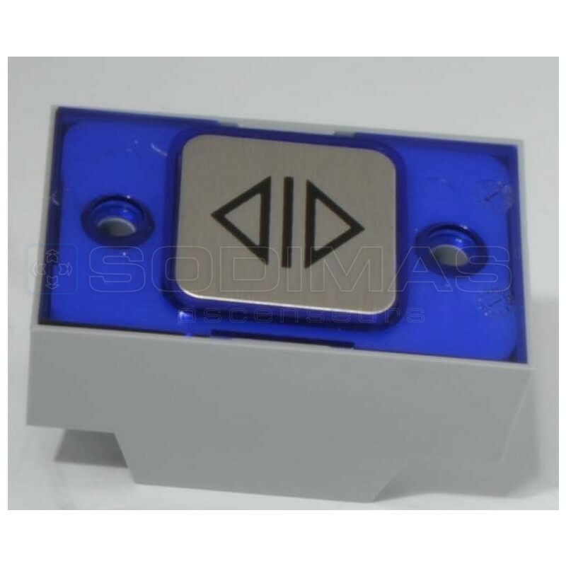Bouton carré MAC réouverture 24 V 1NO-1NC led bleue