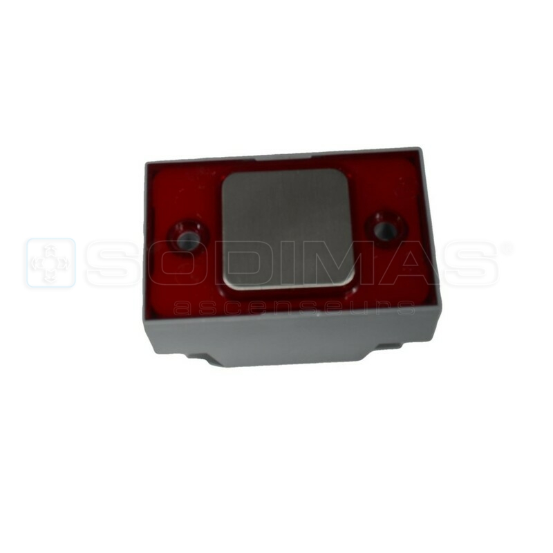 Bouton carré vierge led rouge 24V 1