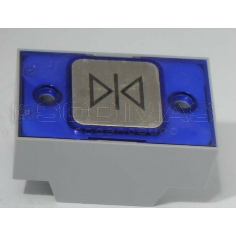 Bouton carré MAC refermeture 24 V 1NO-1NC led bleue
