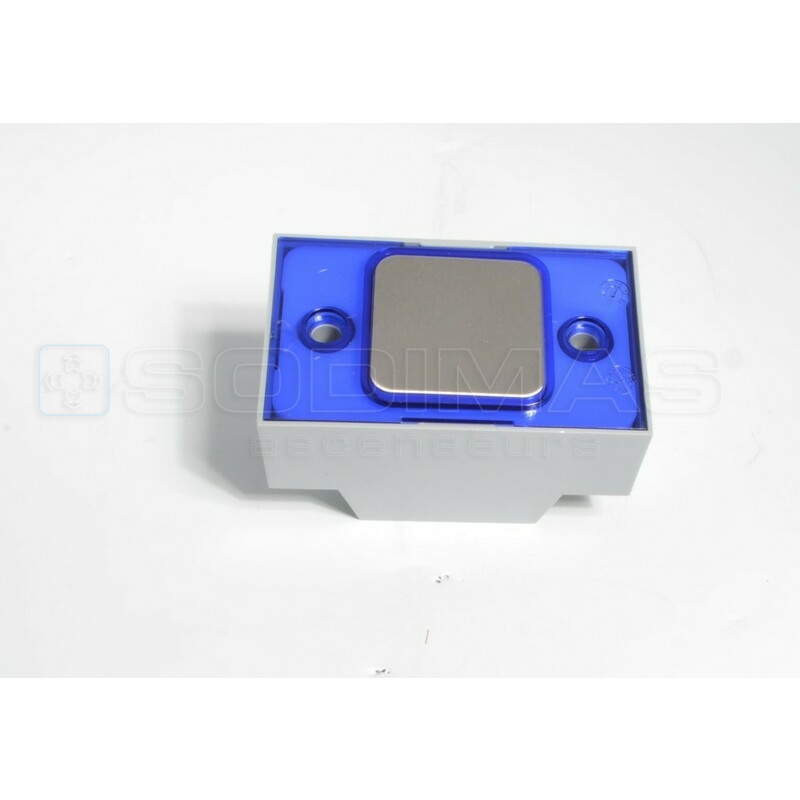 Bouton carré MAC vierge 24 V 1NO led bleue