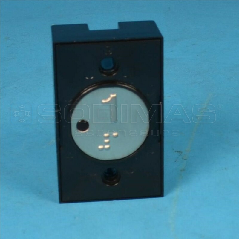 Bouton MAC gravé 1 + braille 24 V touche ronde avec voyant rouge