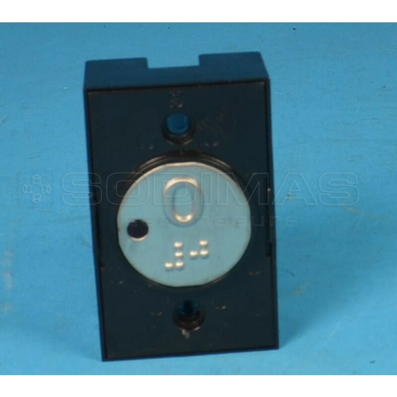 Bouton MAC gravé 0 + braille 24 V touche ronde avec voyant rouge