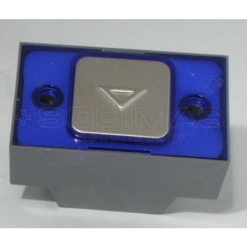 Bouton carré MAC gravé fléche 24 V 1NO led bleue