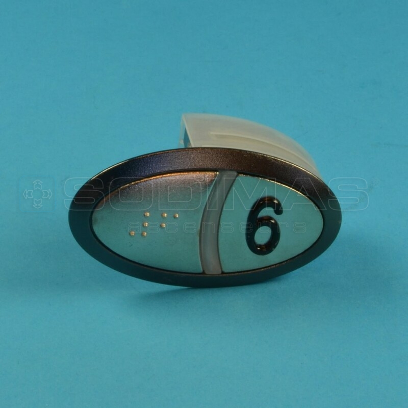 Bouton 3G gravé 6 + braille Arca 2