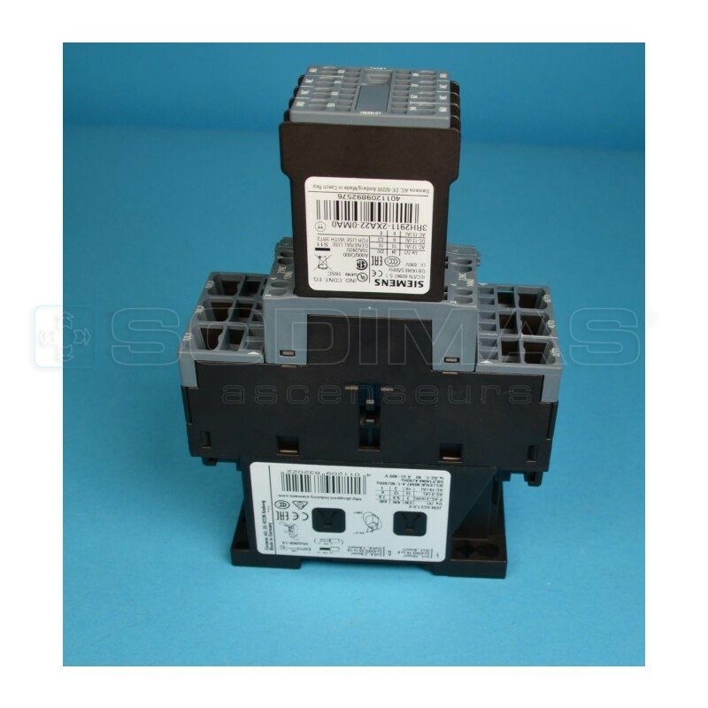 Relais SIEMENS 110 VAC - 2 NO / 2 NC - 3RT2024-2AG20 (GAA638PJ1 ) + 3RH2911 2XA220MA0 (GAA661BA1)