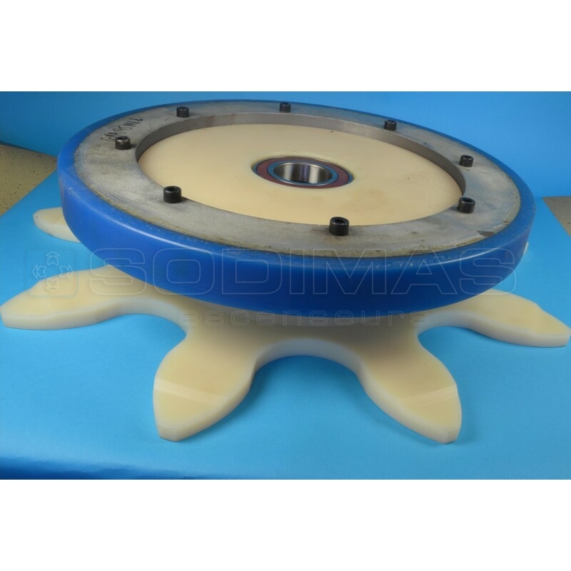 Poulie entraînement main courante avec pignon et dents pointues pour escalier mécanique 506NCE-- compatible