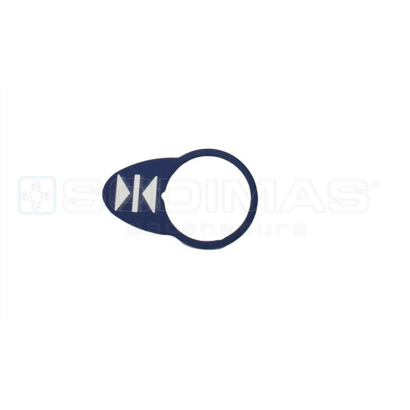 Chicklet ovale bleue gravé >I<
