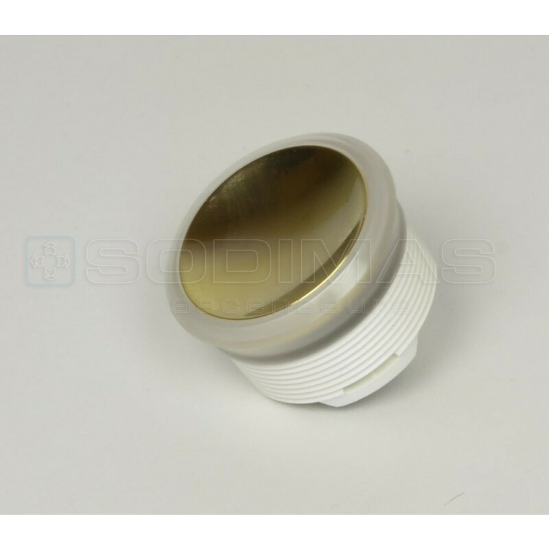 Bouton OTIS 2000 couleur or collerette lumineuse verte -manœuvre MCS - Remplace bouton OTIS 2000 finition BRONZE – MCS