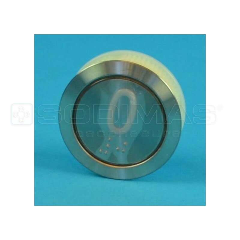 Bouton gravé 0 + braille - LED rouge gamme Genesis