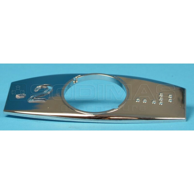 Chicklet chromé gravé -2 à gauche avec braille à droite