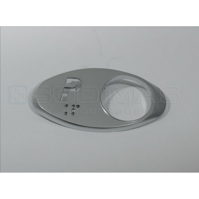 Chicklet ovale gravé P - avec braille finition satin chromé -GEN2