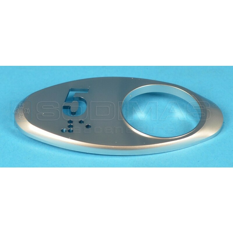Chicklet ovale gravé 5 GeN2 avec braille Finition satin chromé