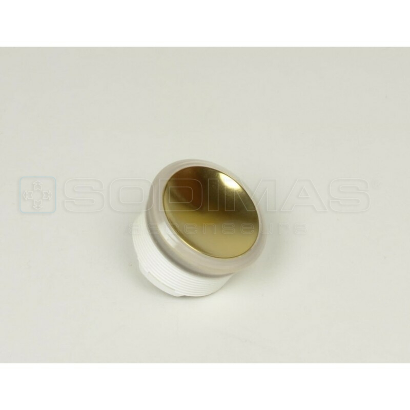 Bouton OTIS 2000 couleur or collerette lumineuse bleue