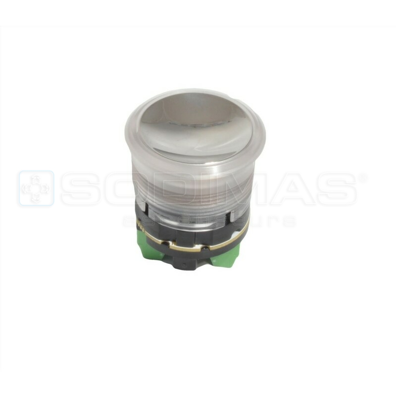 Bouton otis 2000 2no/2nc led rouge 12 v -inox poli-manœuvre à relais