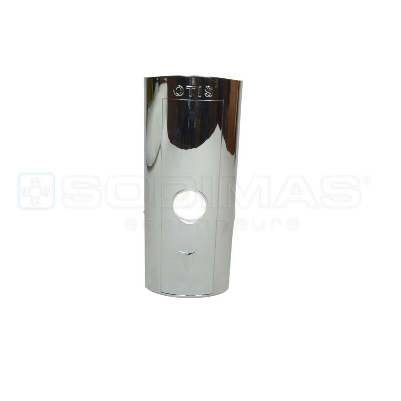 Plastron chromé 1 bouton avec logo + flèche descente -fixation vis-OTIS 2000