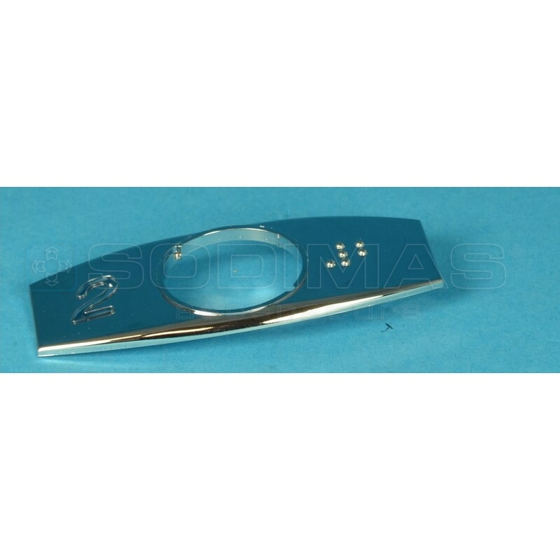 Chicklet chromé gravé 2 à gauche avec braille à droite
