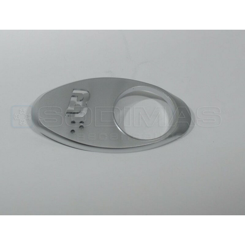 Chicklet ovale gravé B - avec braille finition satin chromé -GEN2