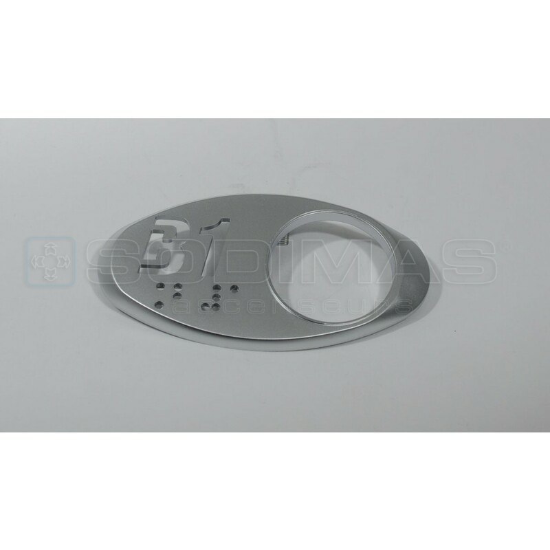 Chicklet ovale gravé B1 - avec braille finition satin chromé -GEN2