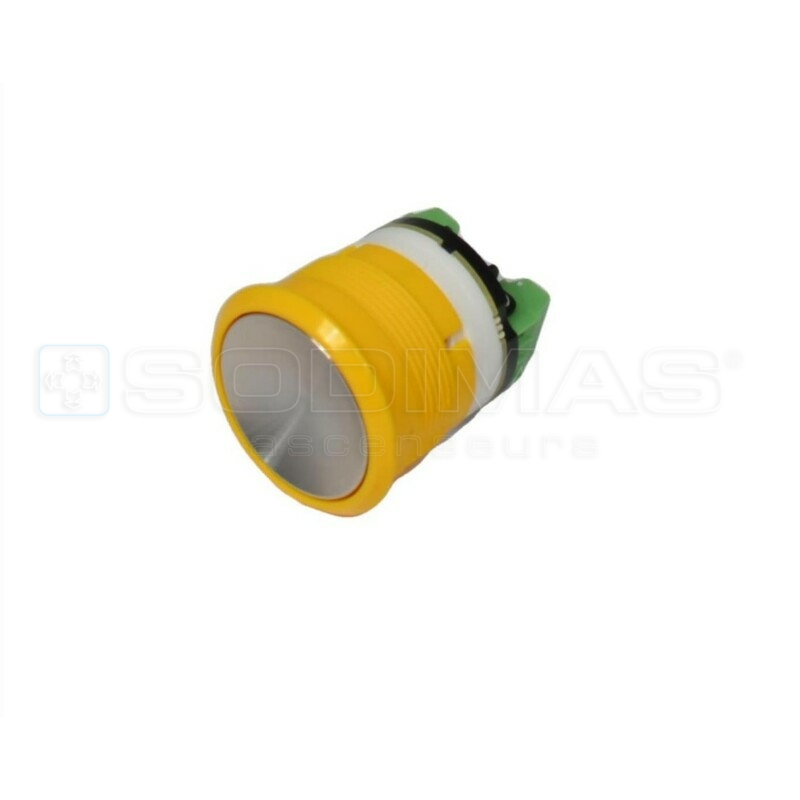 Bouton alarme 230V chromé brossé - connecteur à vis