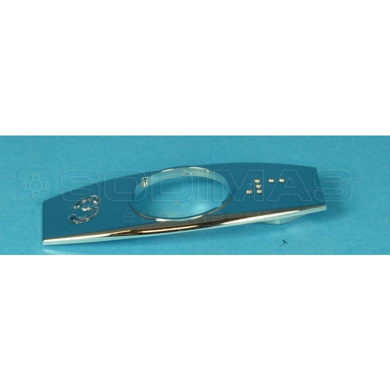 Chicklet chromé gravé 3 à gauche avec braille à droite