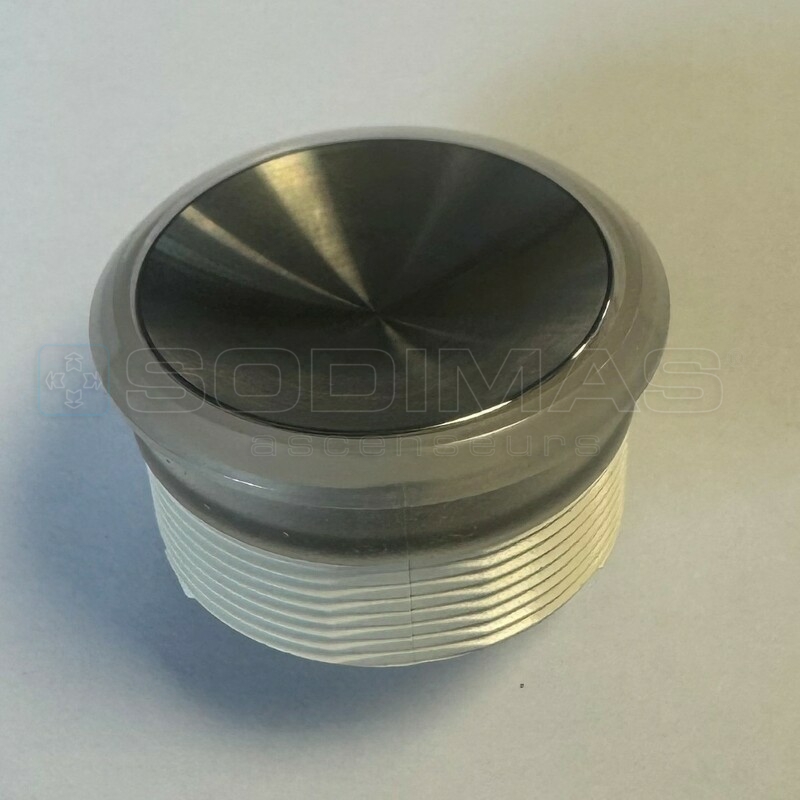 Bouton MCS collerette lumineuse bleue inox brossé