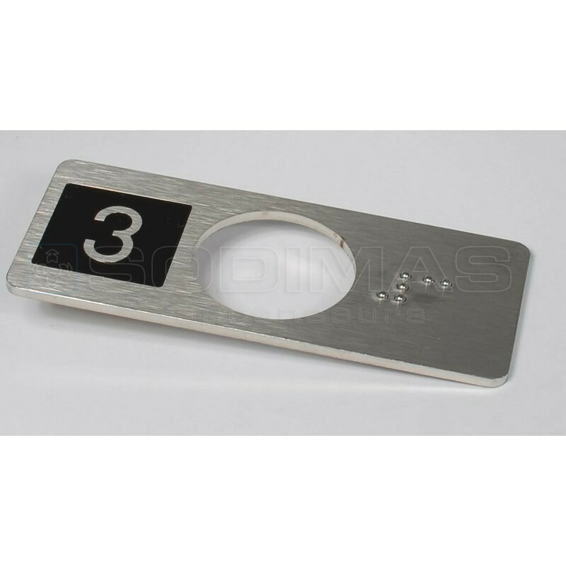 Chicklet antivandale gravée 3 à gauche + braille