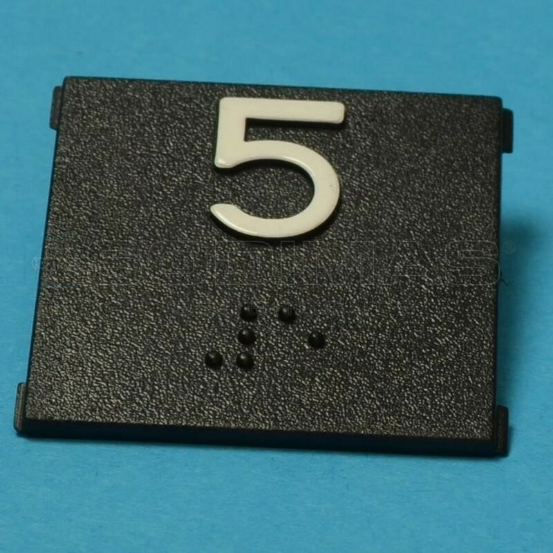 Insert gravé 5 + braille - modèle CFA