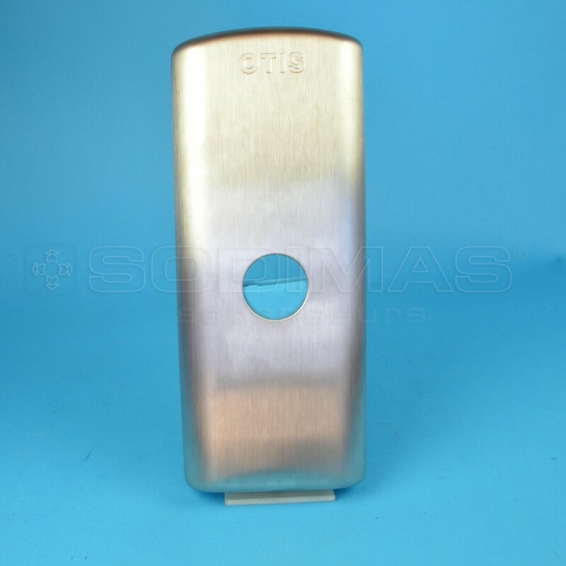 Plastron palier inox brossé 1 bouton type Otis 2000 trou Ø 26 mm