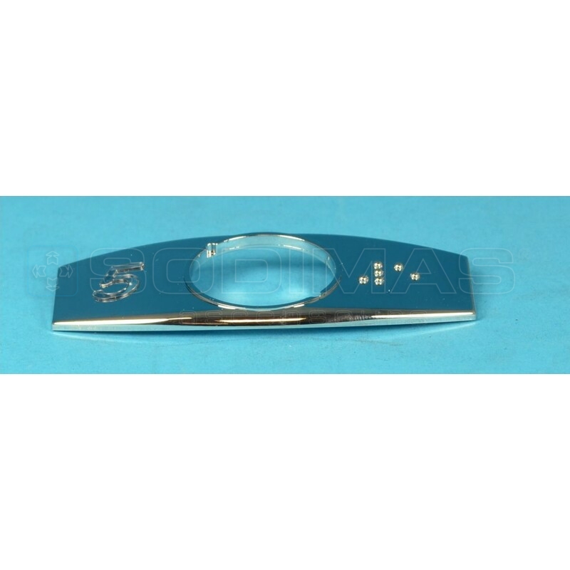 Chicklet chromé gravé 5 à gauche braille à droite