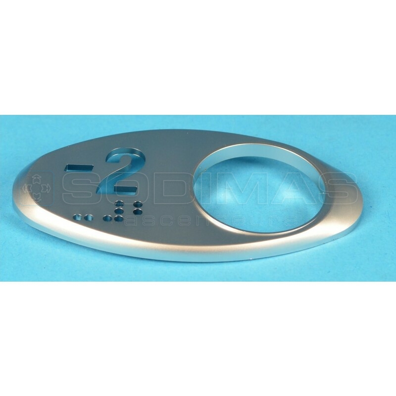 Chicklet ovale gravé -2 GeN2 avec braille Finition satin chromé