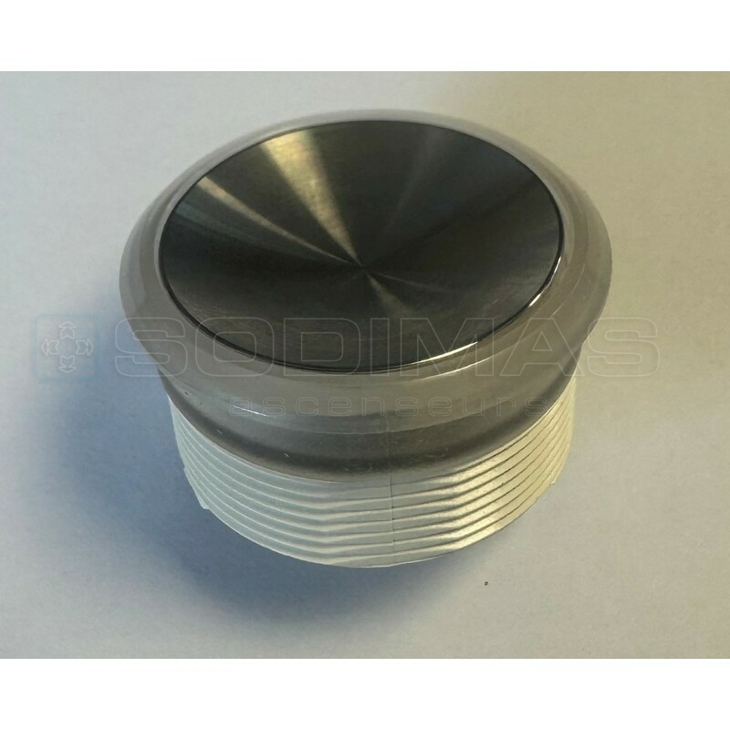 Bouton MCS collerette lumineuse rouge inox brossé