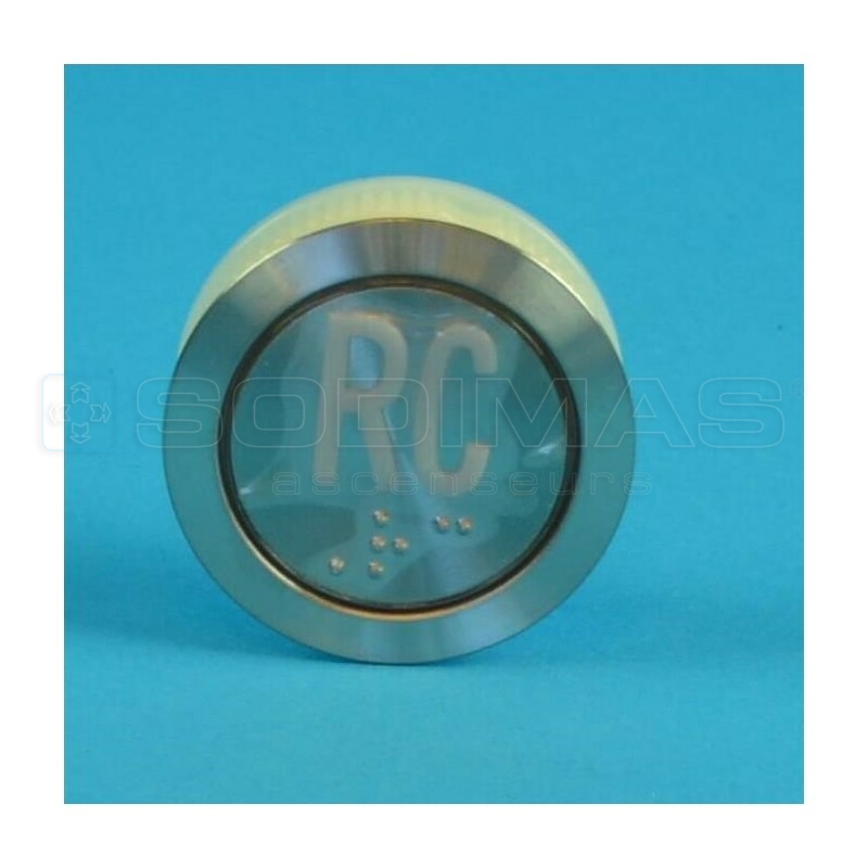 Bouton gravé RC + braille - LED rouge gamme Genesis