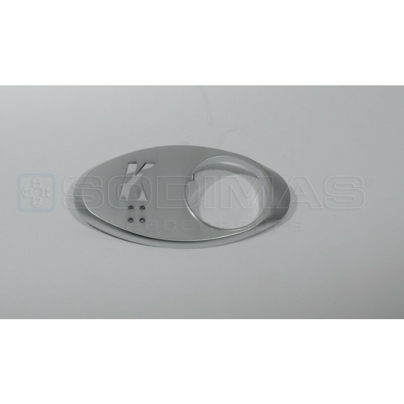 Chicklet ovale gravé K- avec braille finition satin chromé -GEN2