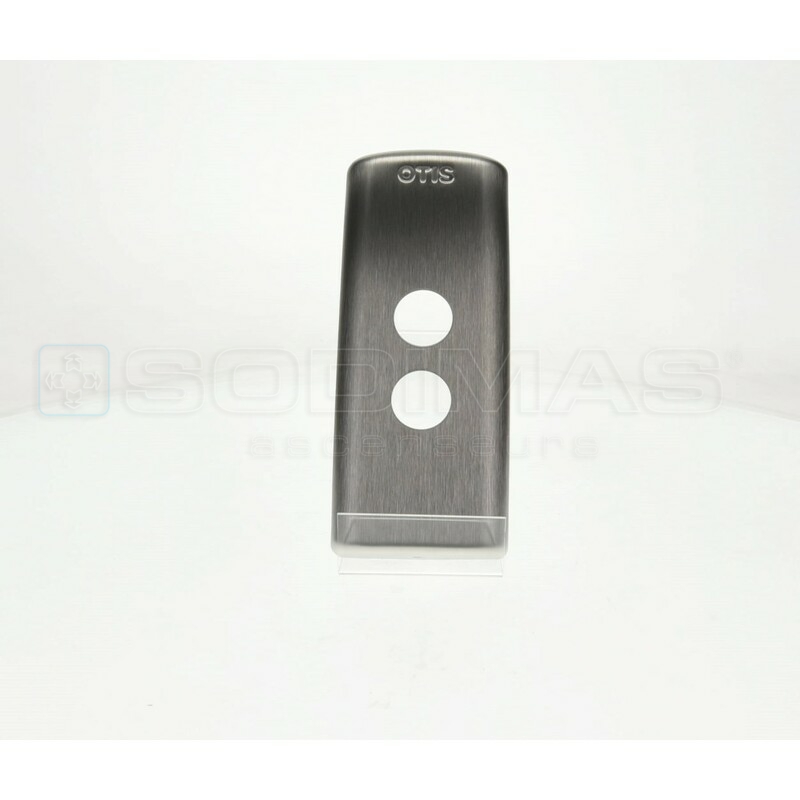 Plastron palier inox brossé 2 boutons type Otis 2000 trou Ø 26 mm