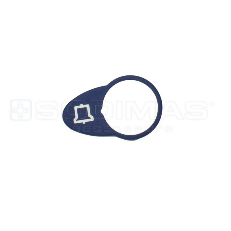 Chicklet ovale bleue gravé alarme