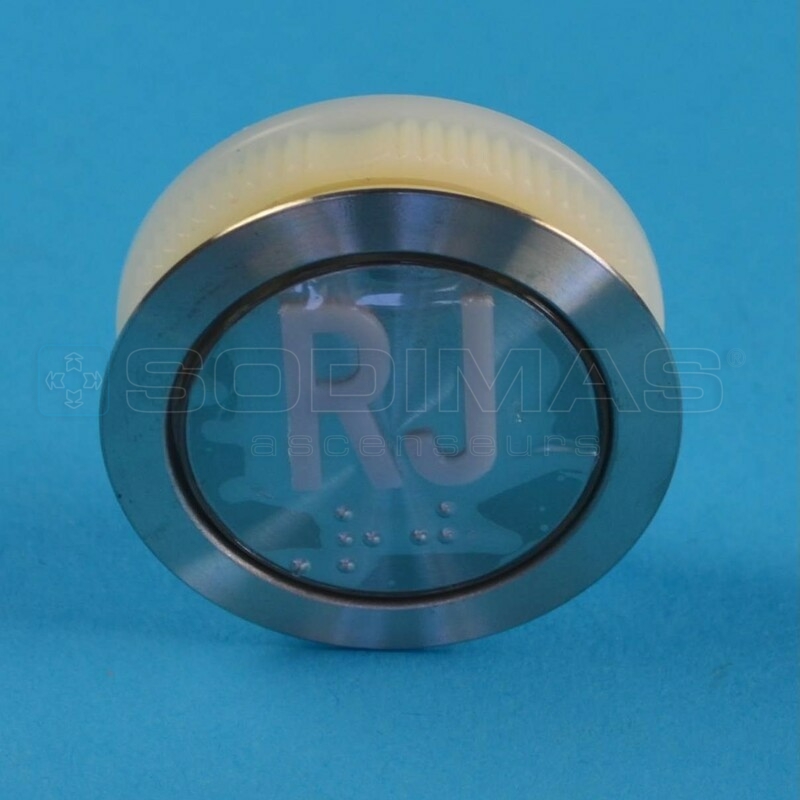 Bouton gravé RJ + braille - LED rouge gamme Genesis
