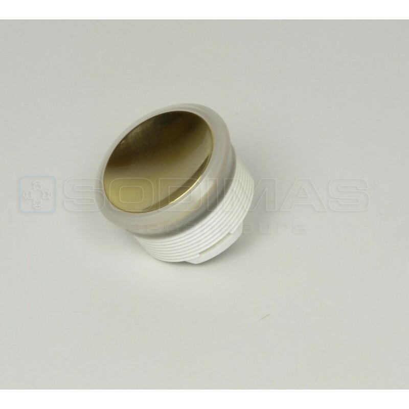Bouton OTIS 2000 couleur OR collerette lumineuse rouge-manœuvre MCS - Remplace bouton OTIS 2000 finition BRONZE – MCS