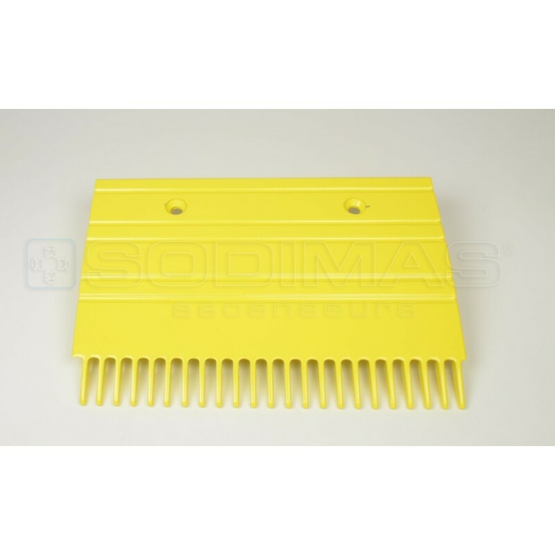 Peigne aluminium jaune gauche pour escalator 506 GAA453BM15 23 dents -197.99 mm